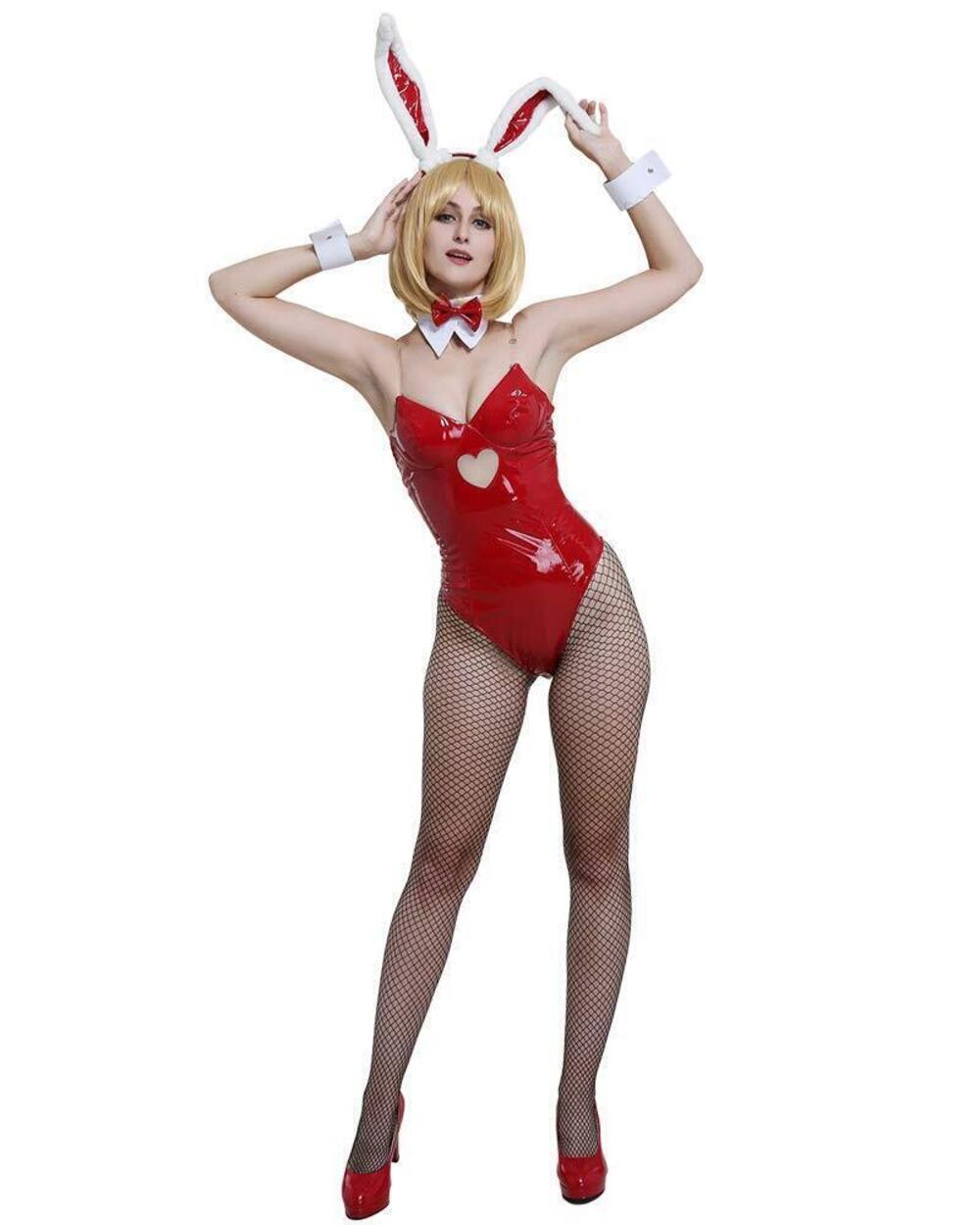 4813 Bunny Cosplay Costume Bunny Girl One Piece Bodysuit with Headdress